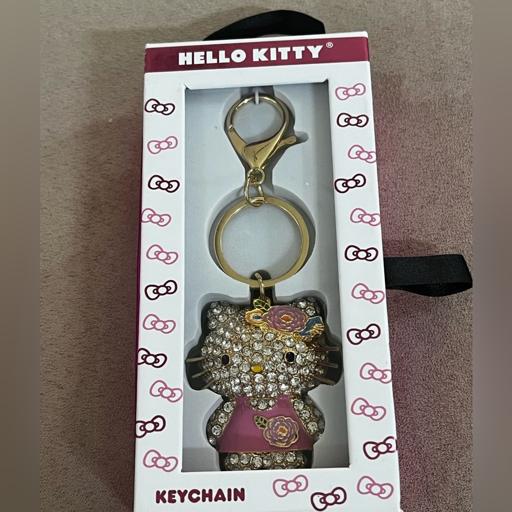 Hello Kitty Crystal Keychain NIB NWT - image 1
